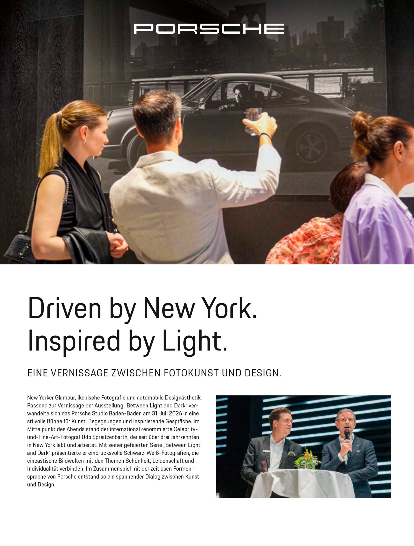 Gala · Porsche Studio Baden-Baden · Driven by New York. Inspired by Light. · page 1